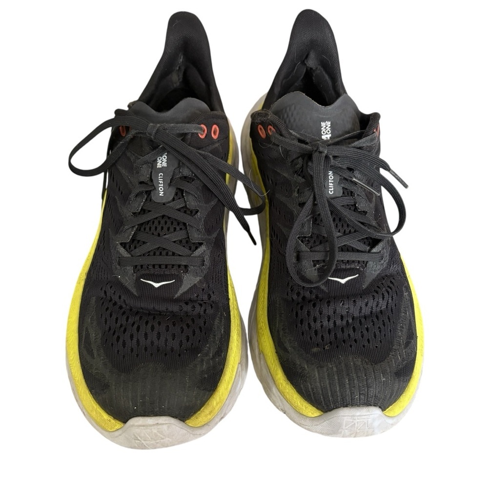 Hoka Men’s Clifton Edge Running Shoes Black Yellow Sz. 9.5